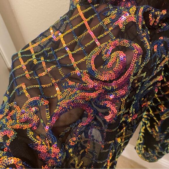 Revolution 10th House Dance Costume sequin
Feather jumpsuit ZODIAC TH25241 MA - Picture 5 of 14